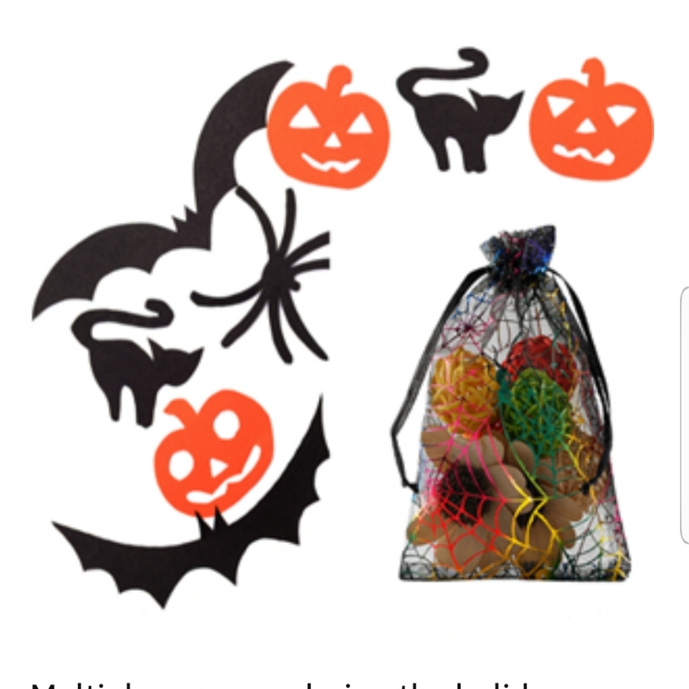 25 Ct Multidesign Halloween 4x6" Organza Bags.  Black Spider Web Etc Gif…